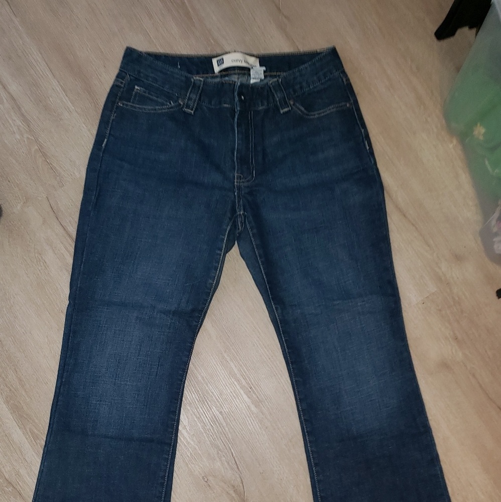 GAP CURVY LOW RISE DARK BLUE JEAN SIZE 10 ANKLE